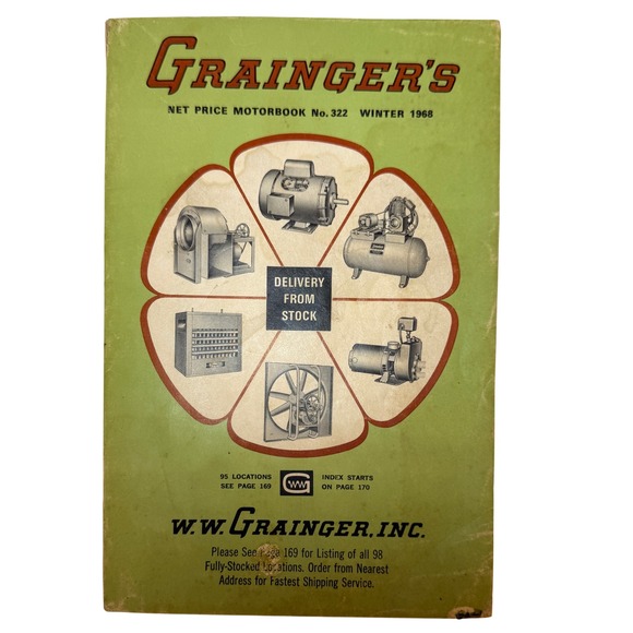 Vintage 1968 Grainger Motorbook No 322 Winter Industrial Catalog Dayton Motors